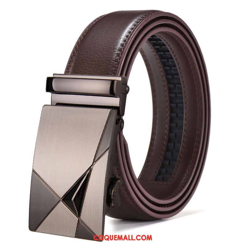 Ceinture Homme Tendance All-match Cuir De Vache, Ceinture Jeune Simple