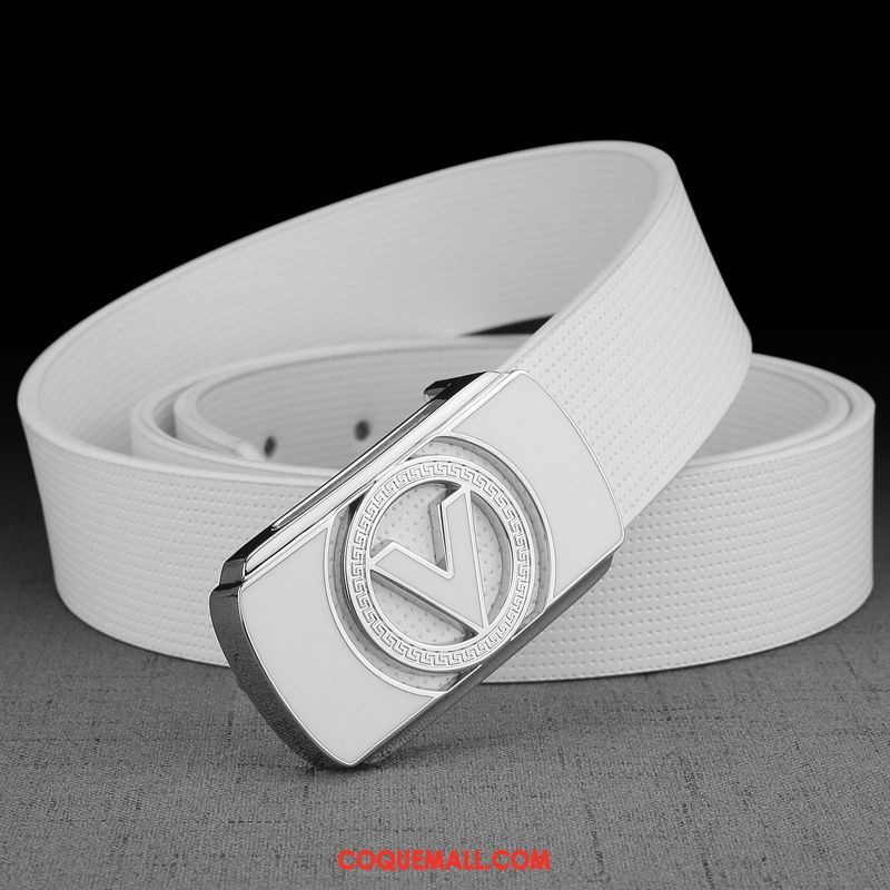 Ceinture Homme Tendance Cuir Véritable Blanc, Ceinture Tendance All-match