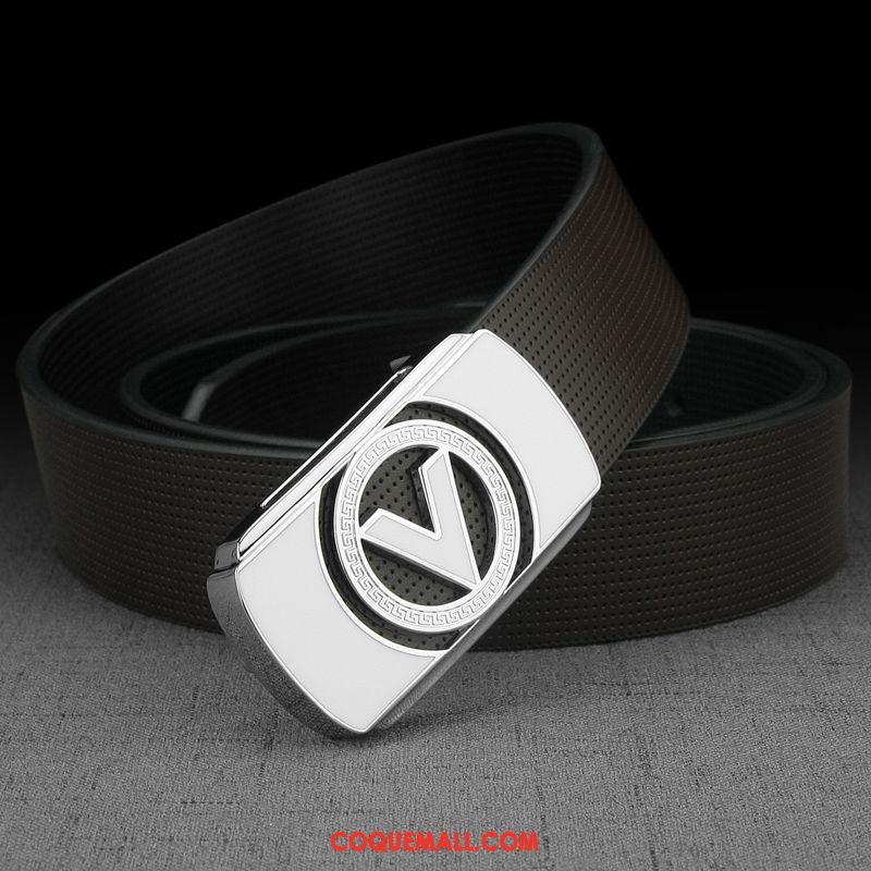 Ceinture Homme Tendance Cuir Véritable Blanc, Ceinture Tendance All-match