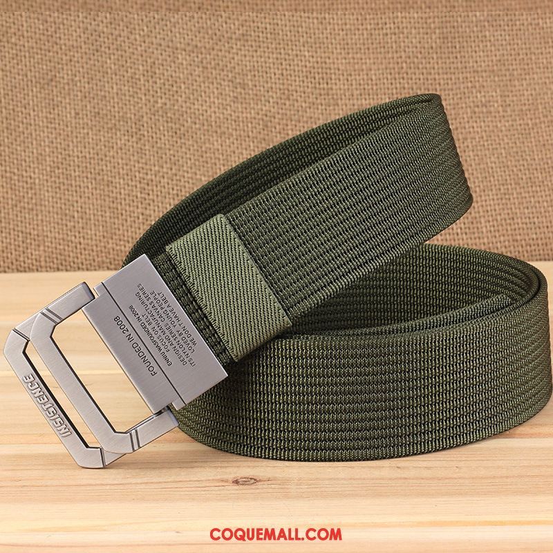 Ceinture Homme Tendance Nylon De Plein Air, Ceinture Denim Vert