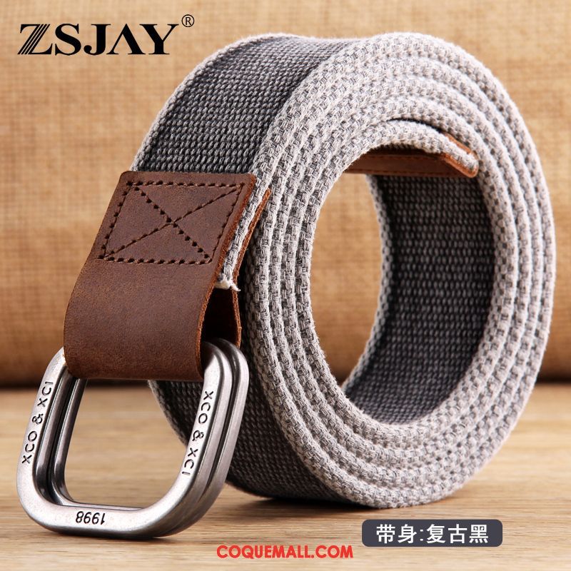 Ceinture Homme Toile Jeunesse Tactique, Ceinture Cuir Véritable Rétro Blau