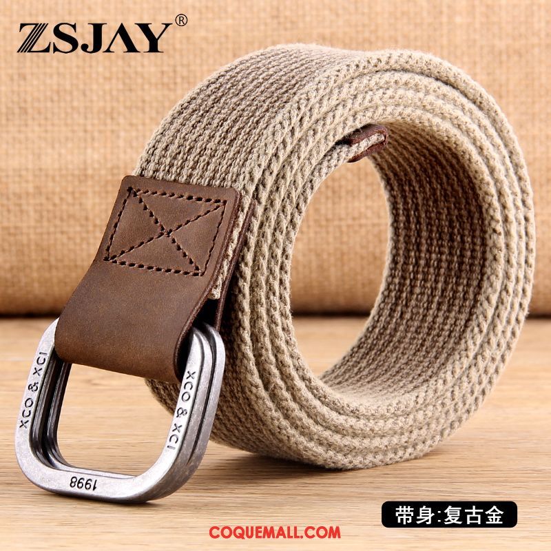 Ceinture Homme Toile Jeunesse Tactique, Ceinture Cuir Véritable Rétro Blau