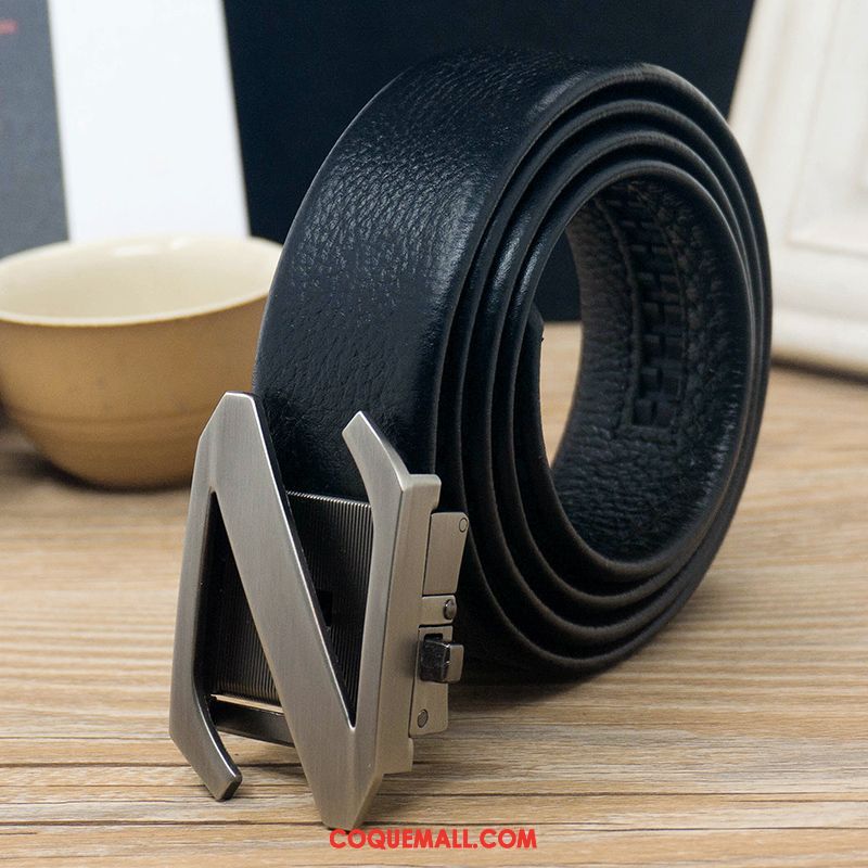 Ceinture Homme Âge Moyen Couche De Tête Noir, Ceinture Loisir Jeunesse