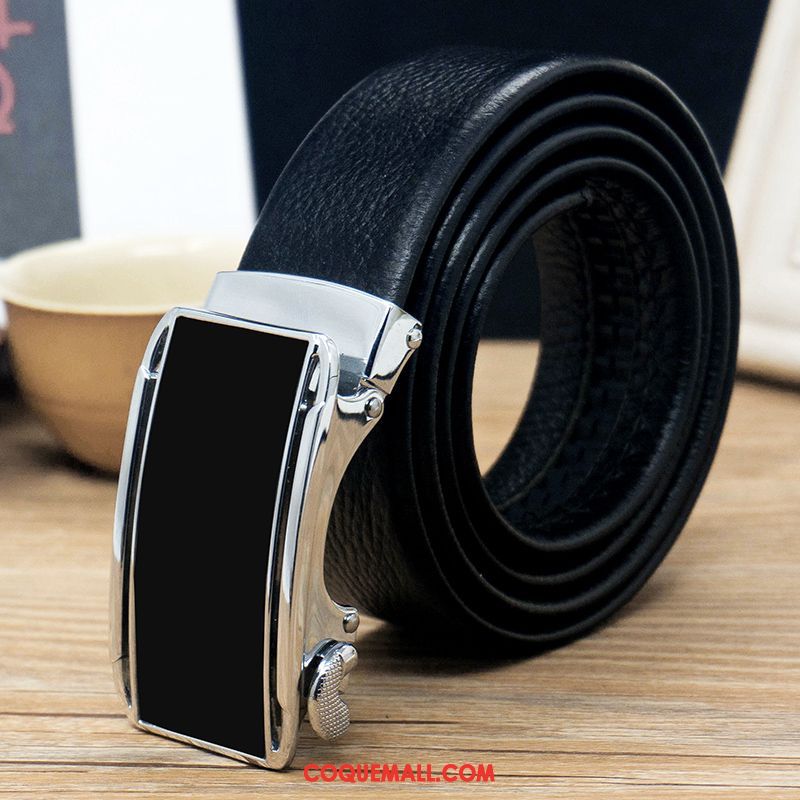 Ceinture Homme Âge Moyen Couche De Tête Noir, Ceinture Loisir Jeunesse