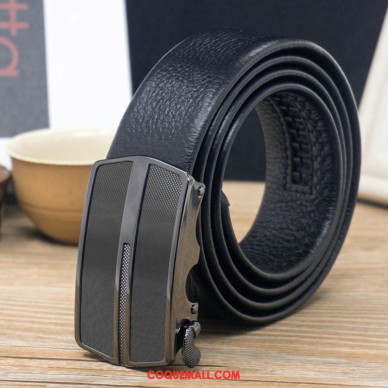 Ceinture Homme Âge Moyen Couche De Tête Noir, Ceinture Loisir Jeunesse