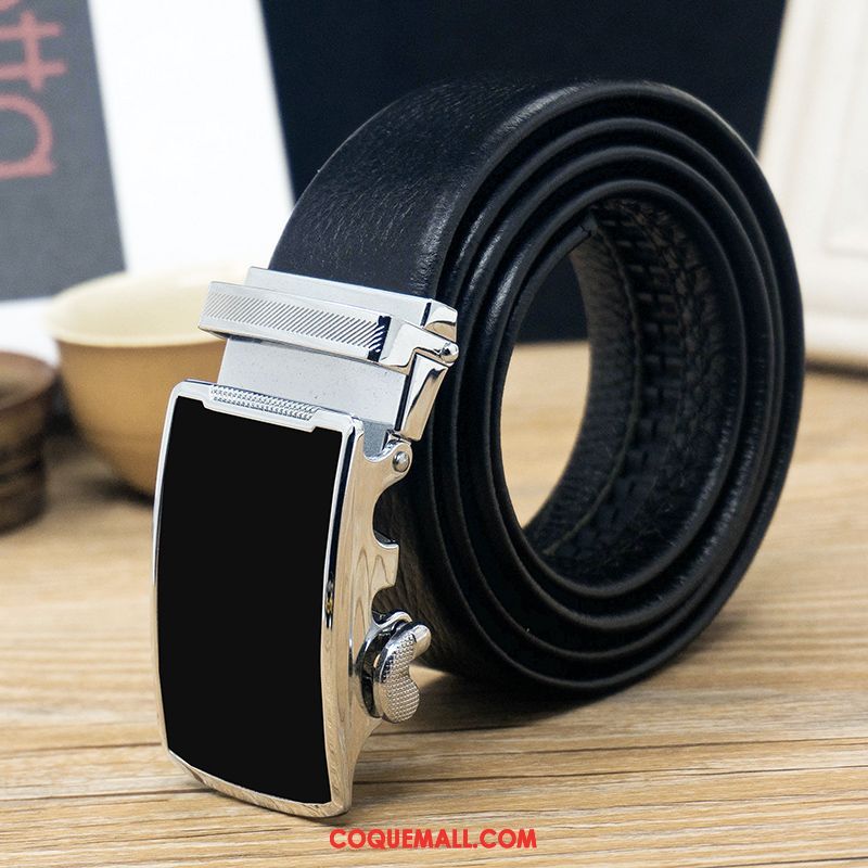 Ceinture Homme Âge Moyen Couche De Tête Noir, Ceinture Loisir Jeunesse