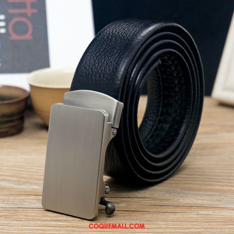 Ceinture Homme Âge Moyen Couche De Tête Noir, Ceinture Loisir Jeunesse