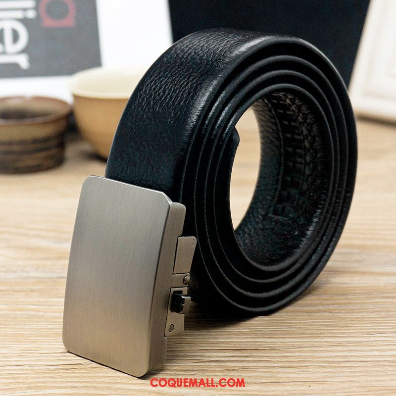 Ceinture Homme Âge Moyen Couche De Tête Noir, Ceinture Loisir Jeunesse