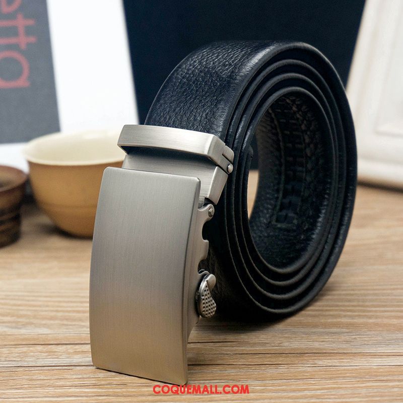 Ceinture Homme Âge Moyen Couche De Tête Noir, Ceinture Loisir Jeunesse