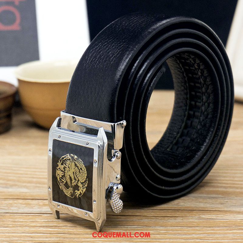 Ceinture Homme Âge Moyen Couche De Tête Noir, Ceinture Loisir Jeunesse