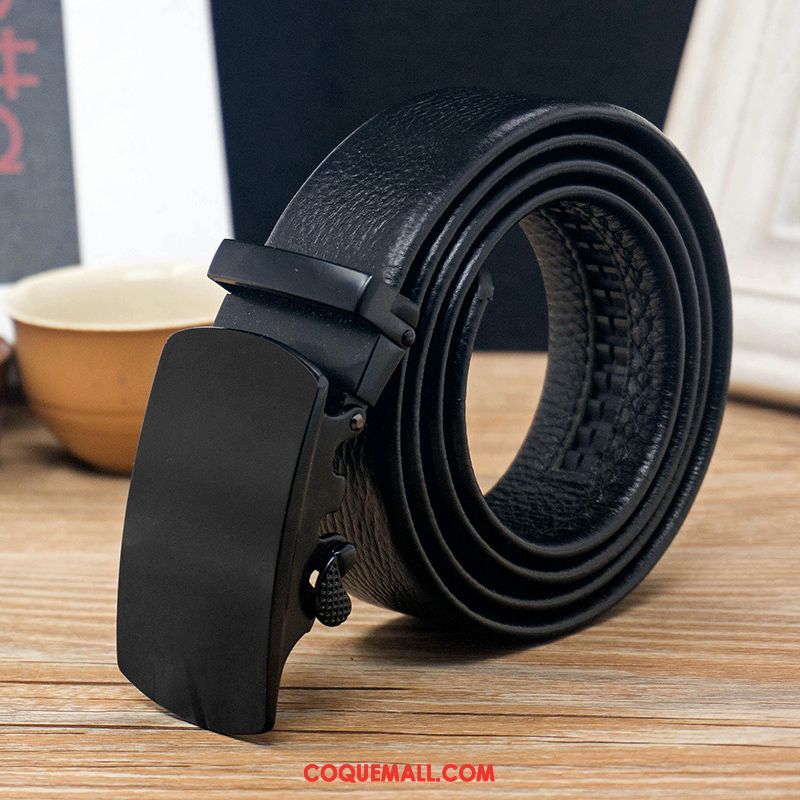 Ceinture Homme Âge Moyen Couche De Tête Noir, Ceinture Loisir Jeunesse