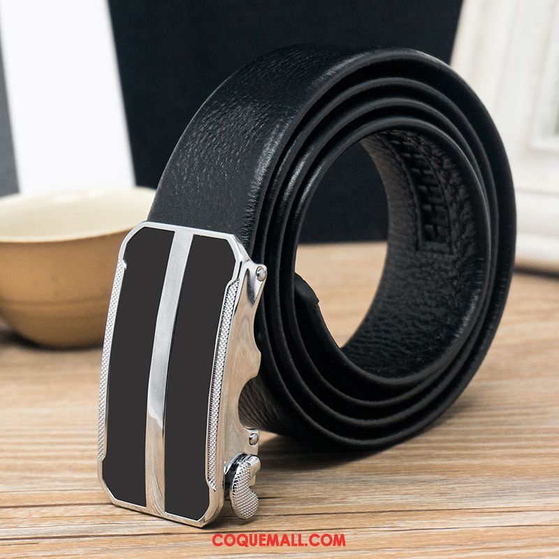 Ceinture Homme Âge Moyen Couche De Tête Noir, Ceinture Loisir Jeunesse