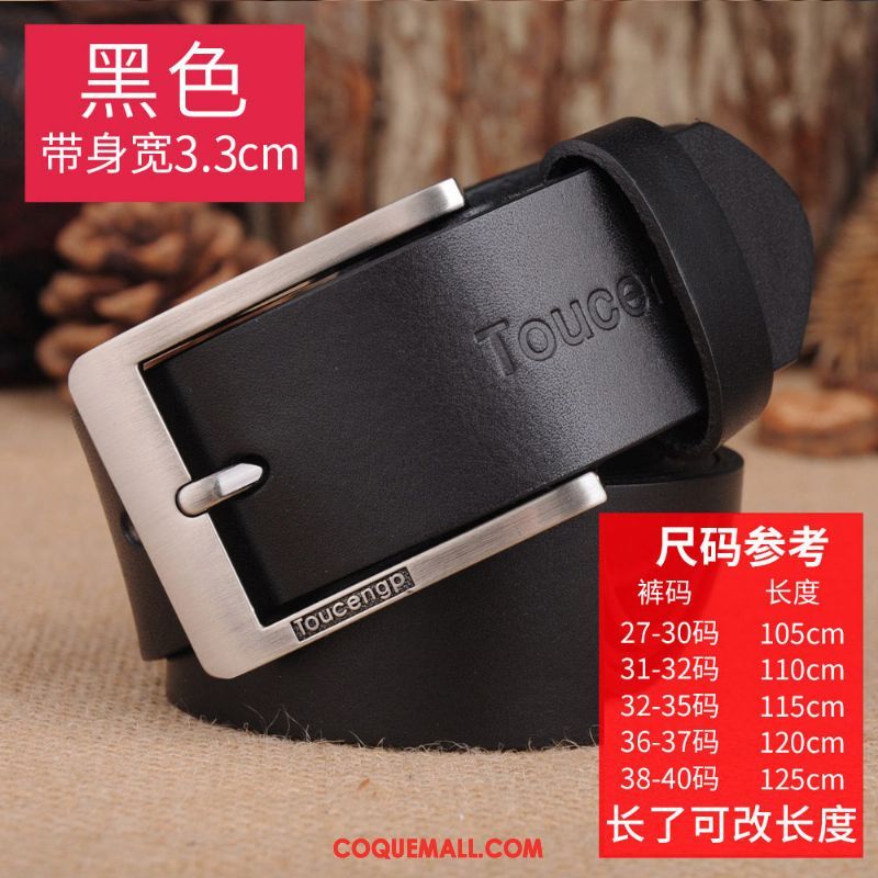 Ceinture Homme Âge Moyen Simple Cuir Véritable, Ceinture Pure Cuir De Vache Braun