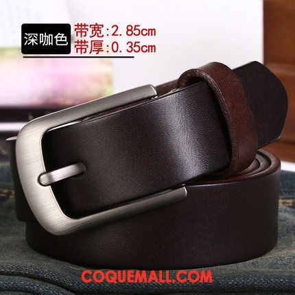 Ceinture Homme Étroit Étroit Couche De Tête, Ceinture Loisir Cuir Véritable Dunkel