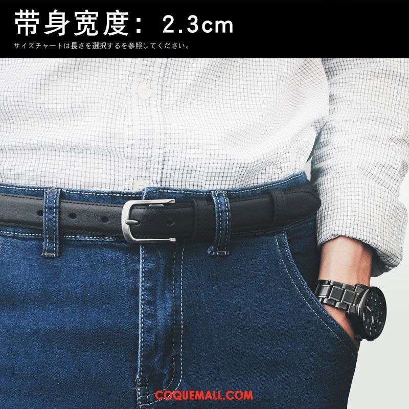 Ceinture Homme Étudiant All-match Étroit, Ceinture Bien Simple Braun