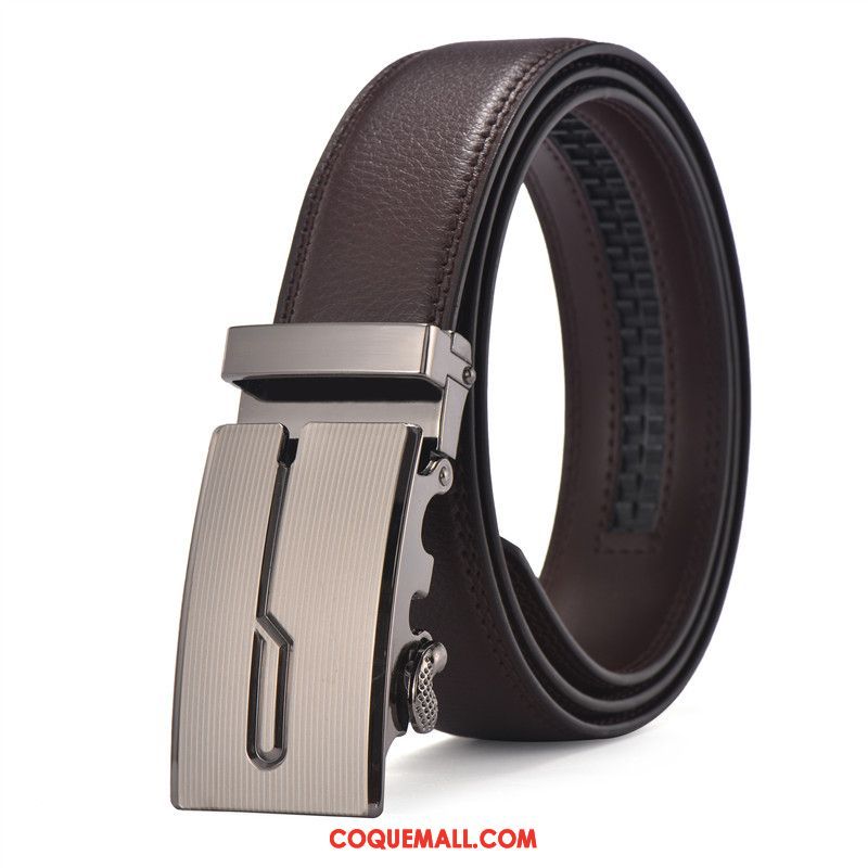 Ceinture Homme Étudiant Boucle Automatique Jeans, Ceinture Pas Cher All-match Braun