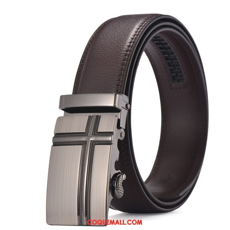 Ceinture Homme Étudiant Boucle Automatique Jeans, Ceinture Pas Cher All-match Braun