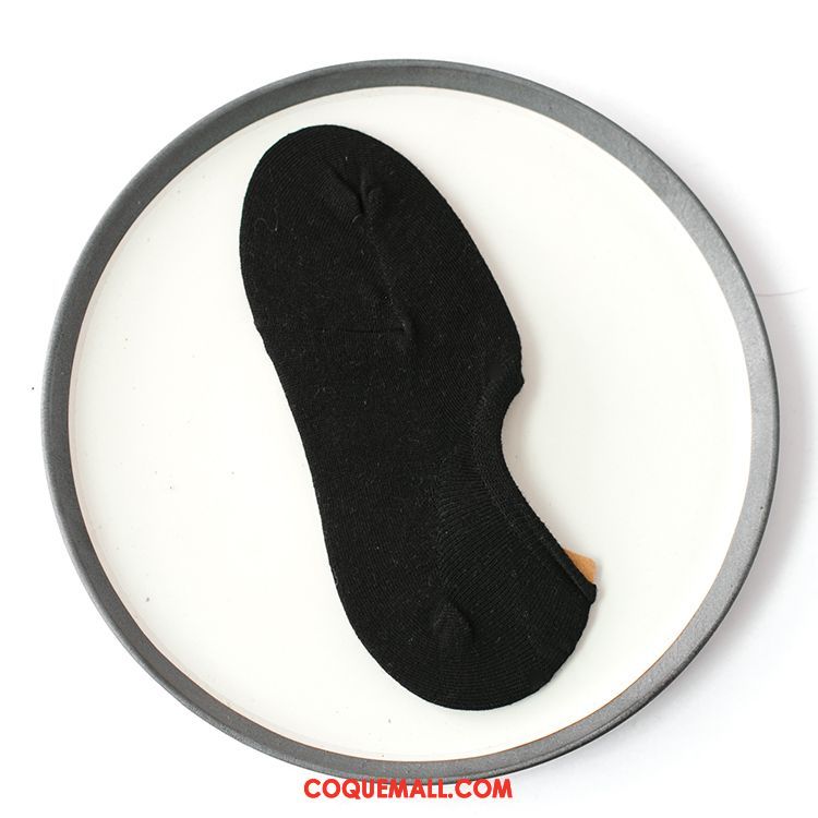Chaussette Femme 100% Coton Simple Section Mince, Chaussette Silicone Invisible