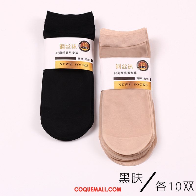 Chaussette Femme Antidérapant Section Mince Chaussette Courte, Chaussette Noir Été