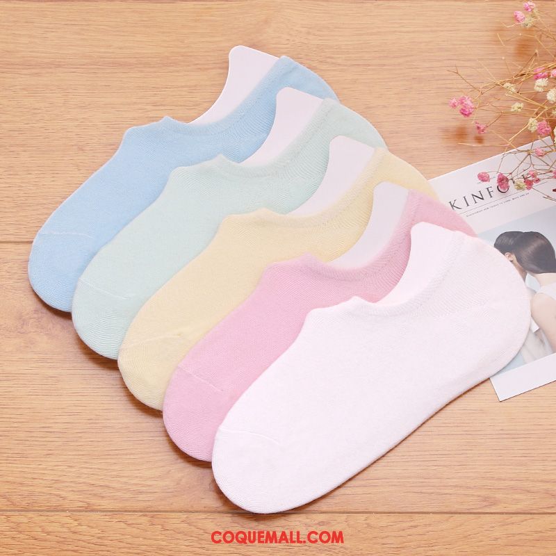 Chaussette Femme Bouche Peu Profonde Couleurs De Bonbon Faible, Chaussette Respirant Étudiant