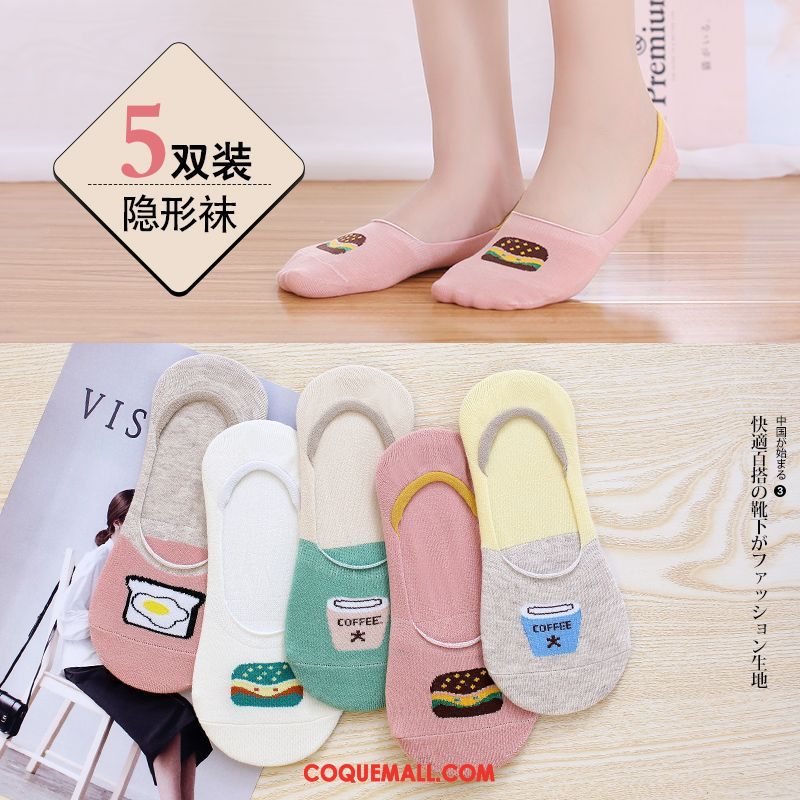 Chaussette Femme Charmant Bouche Peu Profonde Silicone, Chaussette Faible Chaussette Basse Coupée