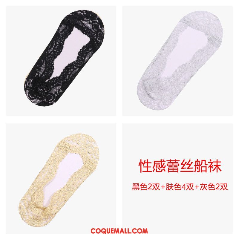 Chaussette Femme Chaussette Basse Coupée La Soie De Glace Bouche Peu Profonde, Chaussette Invisible Section Mince