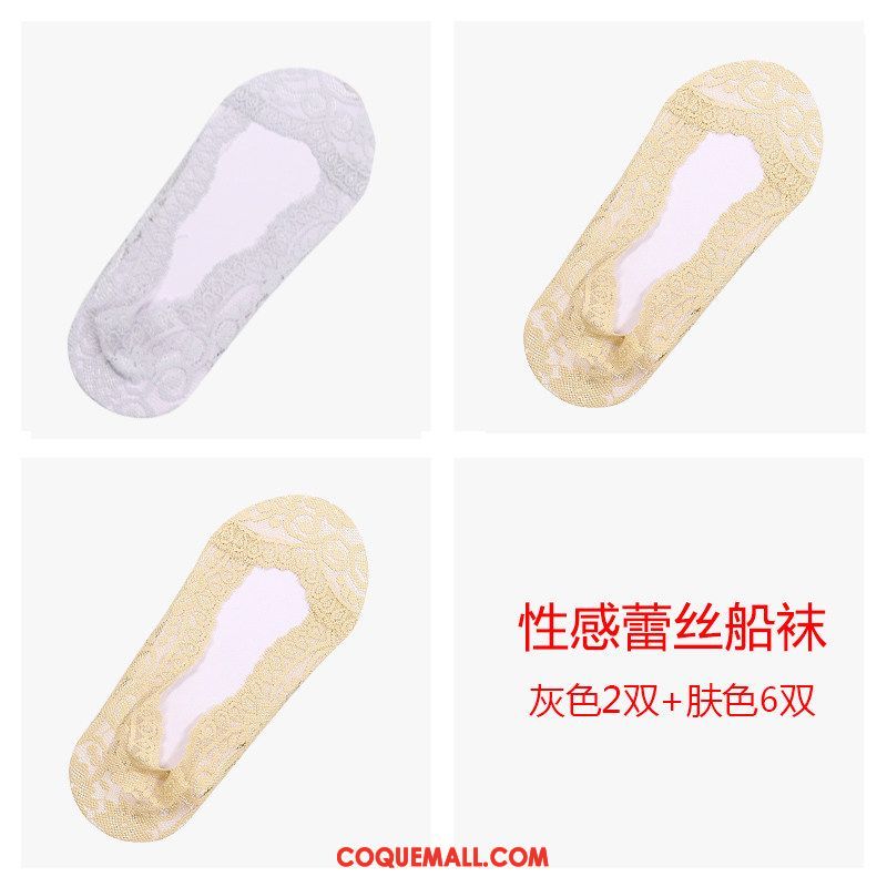 Chaussette Femme Chaussette Basse Coupée La Soie De Glace Bouche Peu Profonde, Chaussette Invisible Section Mince