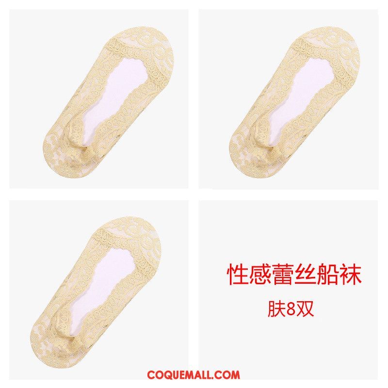 Chaussette Femme Chaussette Basse Coupée La Soie De Glace Bouche Peu Profonde, Chaussette Invisible Section Mince