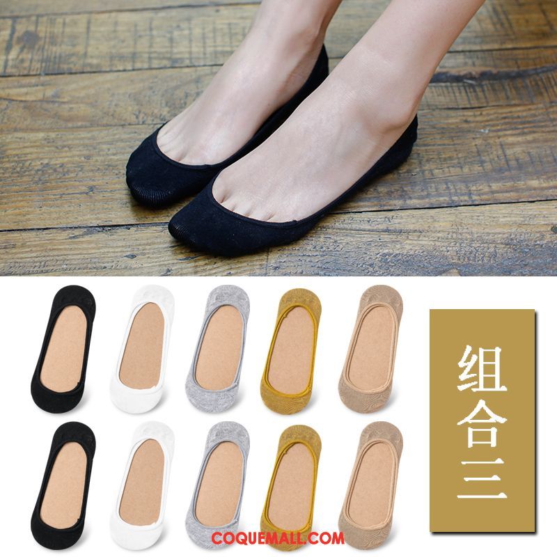 Chaussette Femme Chaussette Basse Coupée Noir Été, Chaussette Antidérapant Charmant