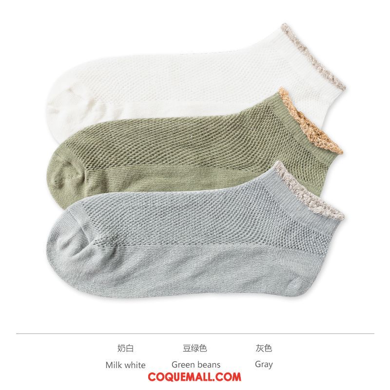 Chaussette Femme Chaussette Basse Coupée Printemps Chaussettes En Coton, Chaussette Bouche Peu Profonde Rétro