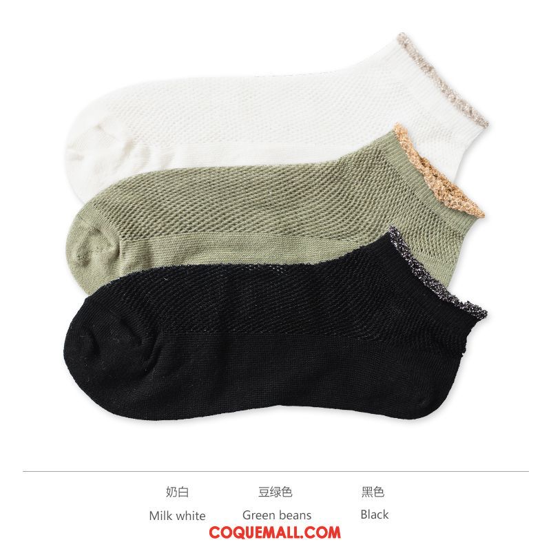 Chaussette Femme Chaussette Basse Coupée Printemps Chaussettes En Coton, Chaussette Bouche Peu Profonde Rétro