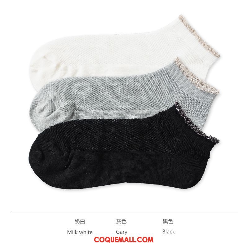 Chaussette Femme Chaussette Basse Coupée Printemps Chaussettes En Coton, Chaussette Bouche Peu Profonde Rétro