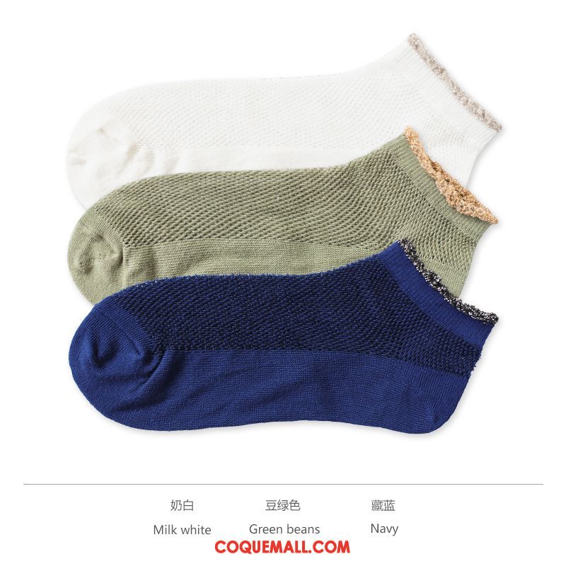 Chaussette Femme Chaussette Basse Coupée Printemps Chaussettes En Coton, Chaussette Bouche Peu Profonde Rétro