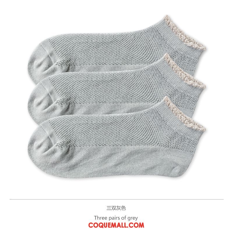 Chaussette Femme Chaussette Basse Coupée Printemps Chaussettes En Coton, Chaussette Bouche Peu Profonde Rétro