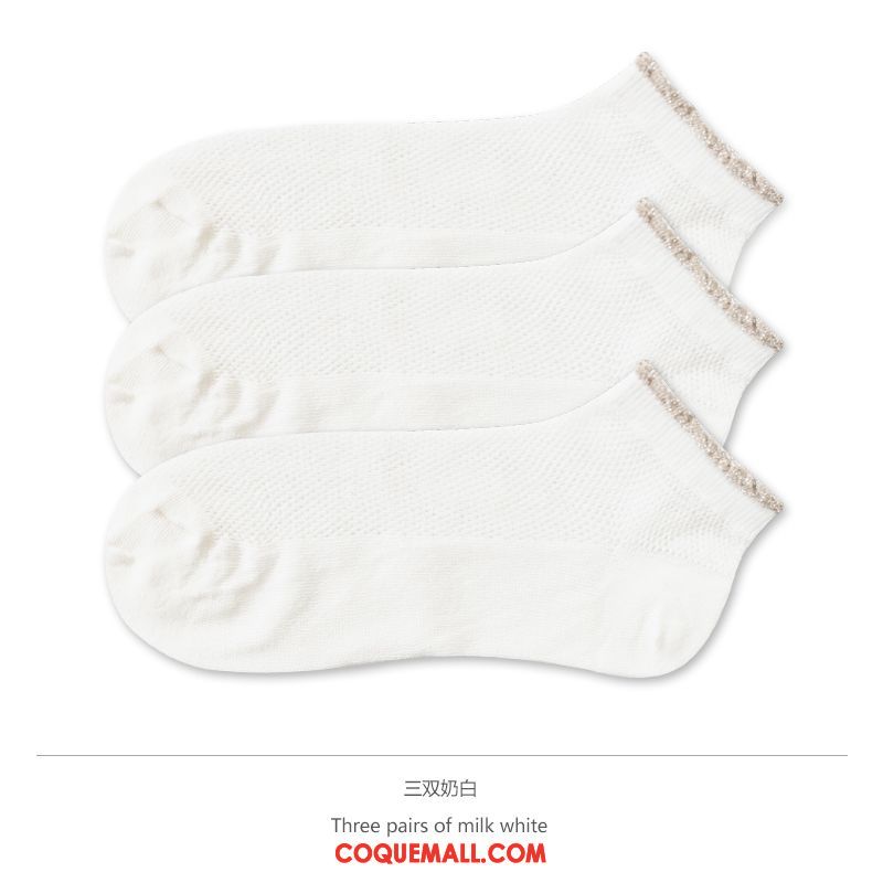 Chaussette Femme Chaussette Basse Coupée Printemps Chaussettes En Coton, Chaussette Bouche Peu Profonde Rétro