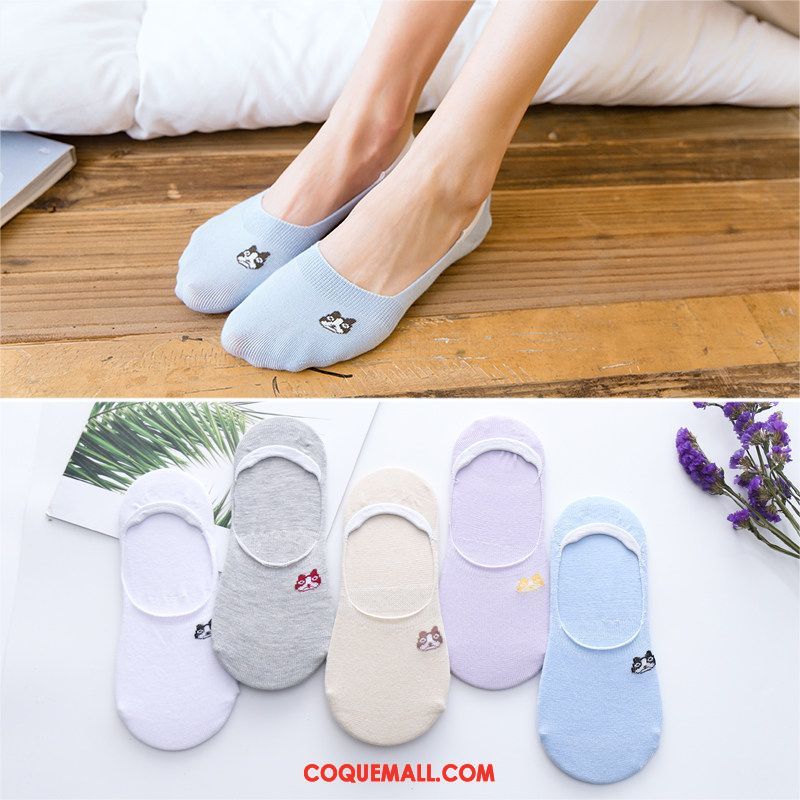 Chaussette Femme Chaussette Basse Coupée Silicone Antidérapant, Chaussette Été Faible