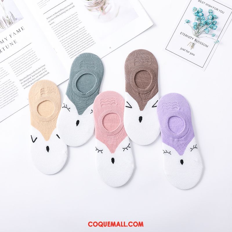 Chaussette Femme Chaussette Basse Coupée Silicone Antidérapant, Chaussette Été Faible