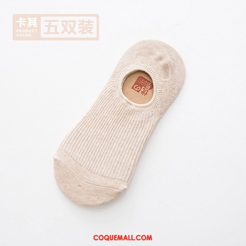 Chaussette Femme Chaussette Courte Blanc Bouche Peu Profonde, Chaussette Chaussette Basse Coupée Antidérapant Blau Khaki