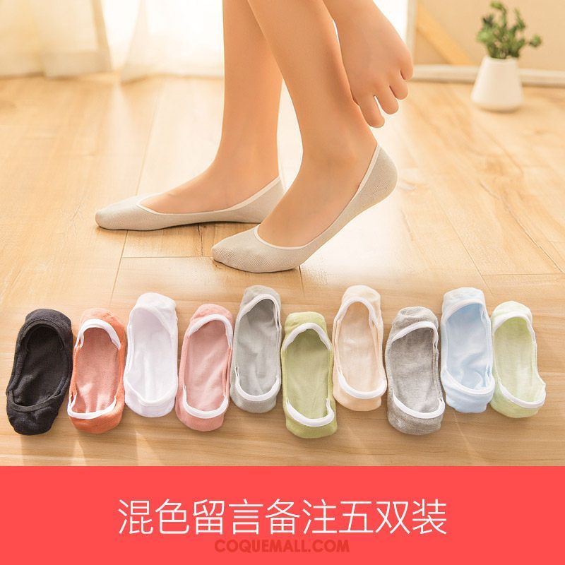 Chaussette Femme Chaussette Courte Blanc Bouche Peu Profonde, Chaussette Chaussette Basse Coupée Antidérapant Blau Khaki