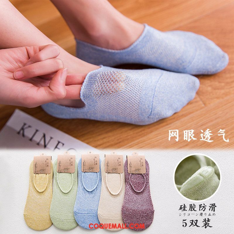 Chaussette Femme Chaussette Courte Blanc Bouche Peu Profonde, Chaussette Chaussette Basse Coupée Antidérapant Blau Khaki