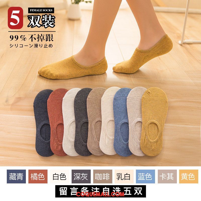 Chaussette Femme Chaussette Courte Blanc Bouche Peu Profonde, Chaussette Chaussette Basse Coupée Antidérapant Blau Khaki