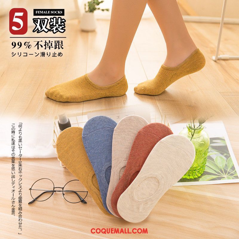 Chaussette Femme Chaussette Courte Blanc Bouche Peu Profonde, Chaussette Chaussette Basse Coupée Antidérapant Blau Khaki