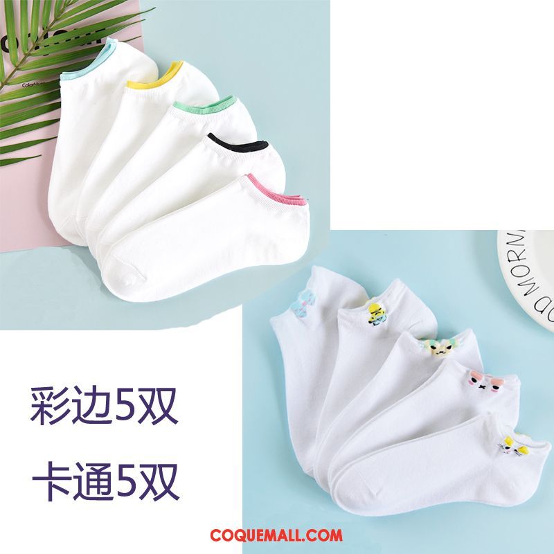 Chaussette Femme Chaussette Courte Bouche Peu Profonde Coton, Chaussette Blanc Tendance