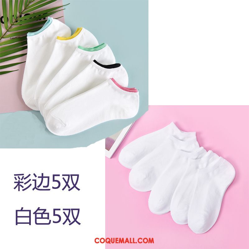 Chaussette Femme Chaussette Courte Bouche Peu Profonde Coton, Chaussette Blanc Tendance