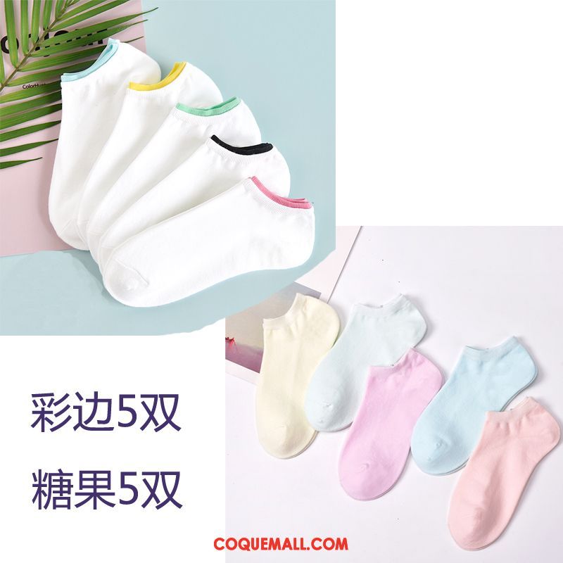 Chaussette Femme Chaussette Courte Bouche Peu Profonde Coton, Chaussette Blanc Tendance