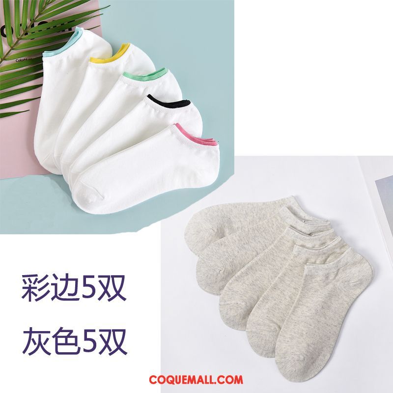 Chaussette Femme Chaussette Courte Bouche Peu Profonde Coton, Chaussette Blanc Tendance