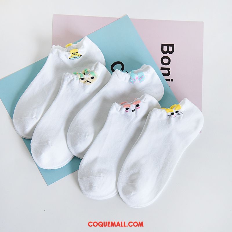 Chaussette Femme Chaussette Courte Bouche Peu Profonde Coton, Chaussette Blanc Tendance