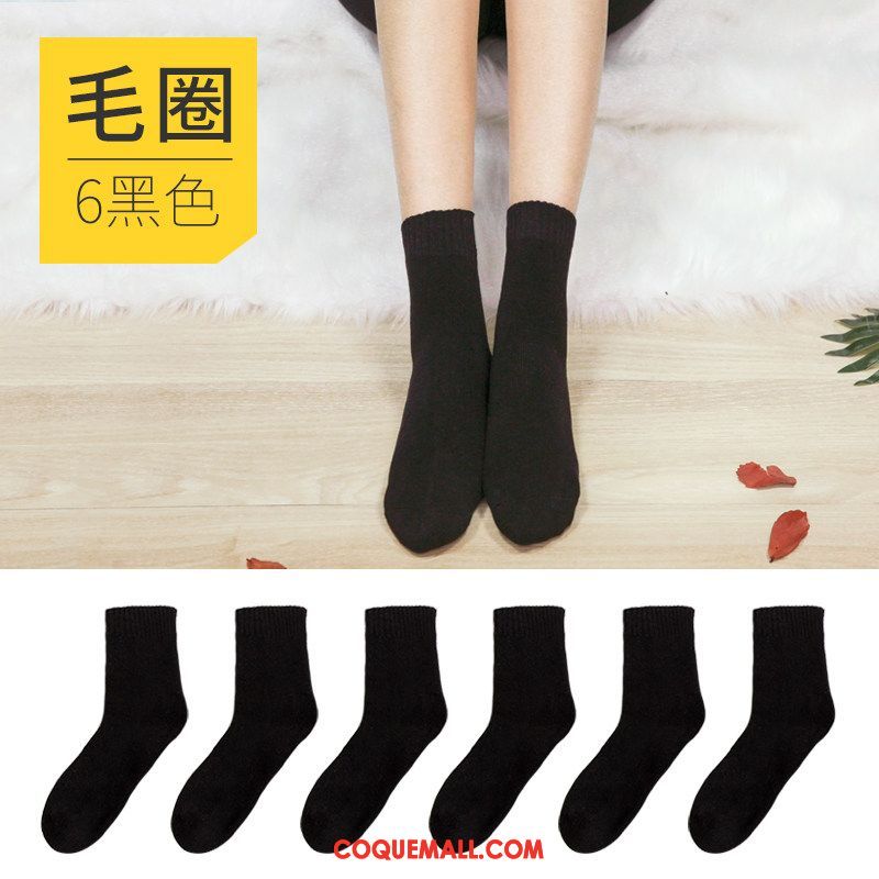 Chaussette Femme Chaussette Longue L'automne Chaussettes En Coton, Chaussette Noir Milieu