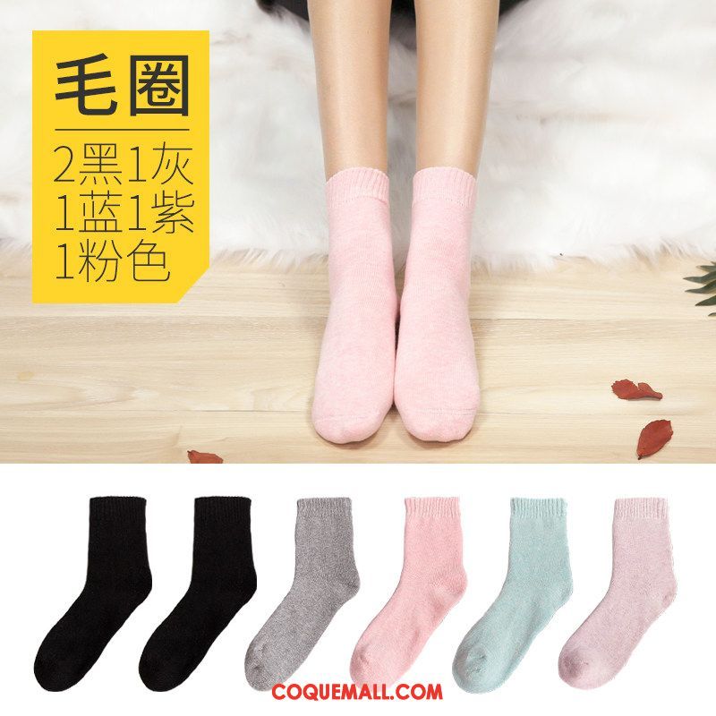 Chaussette Femme Chaussette Longue L'automne Chaussettes En Coton, Chaussette Noir Milieu