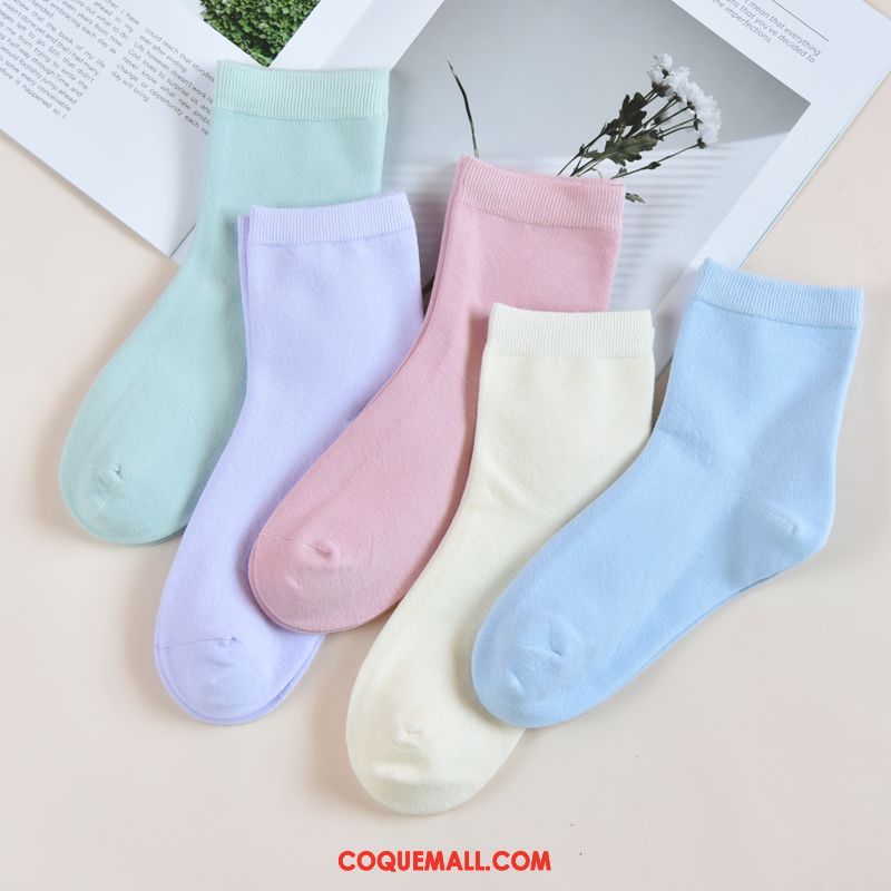 Chaussette Femme Chaussettes En Coton Garder Au Chaud Rétro, Chaussette Milieu Coton